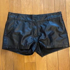 AMANDA UPRICHARD (P) 100% Lambskin Leather Shorts